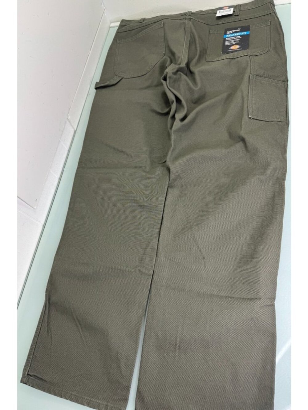 New Dickies Carpenter Pants Mens 40x34 Relaxed Fit Straight Leg Canvas Green Y2K